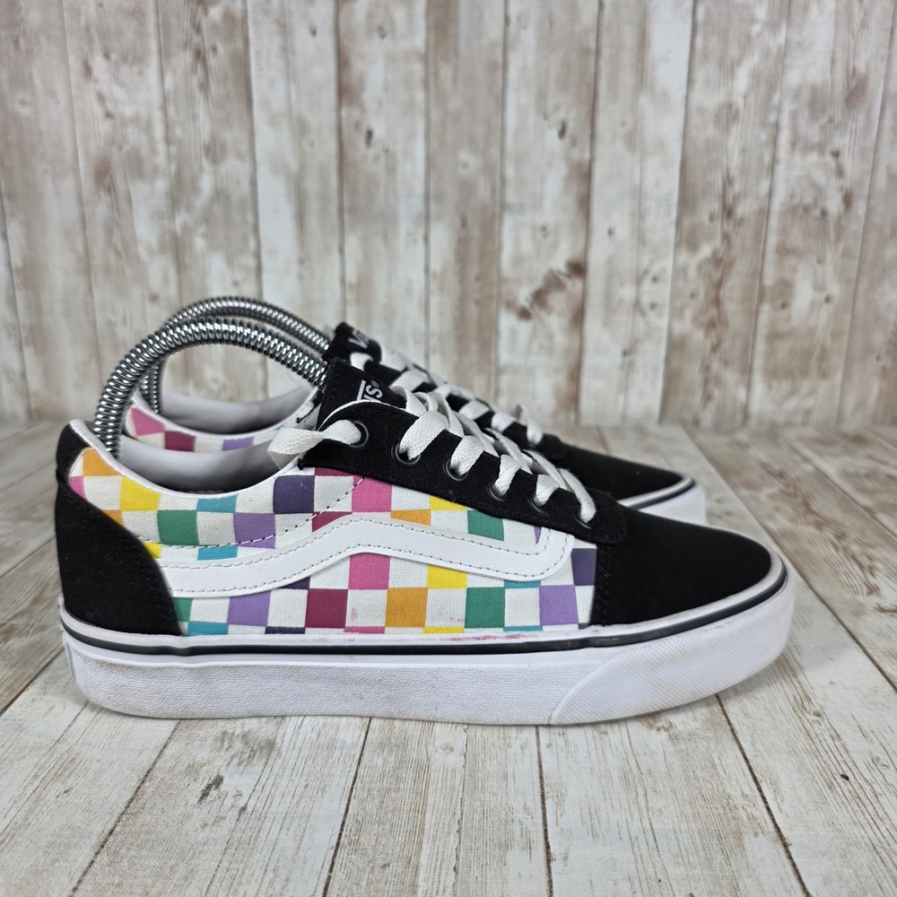 Vans Ward Low Top Checkerboard Multi Color Sneakers‎ Women's Size 7.5